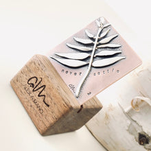 Load image into Gallery viewer, Inspirational Tile – “Never Settle” (Walnut Stand included)