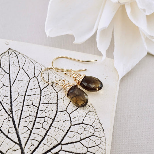 Petite Smoky Quartz Earrings