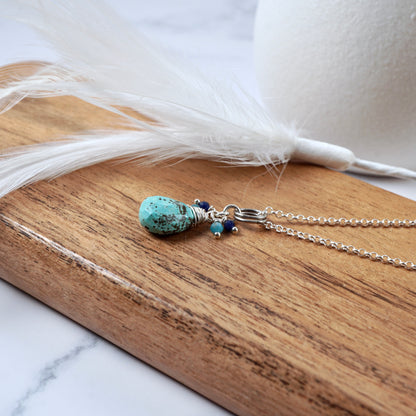 Natural Turquoise Cluster Pendant