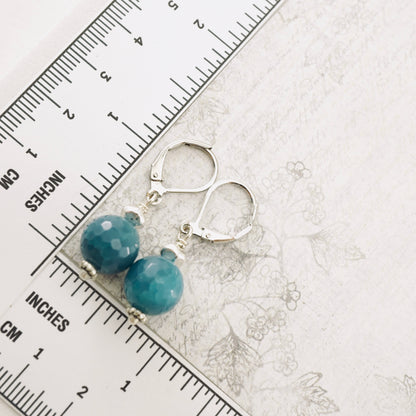 Blue Agate & Silver Earrings