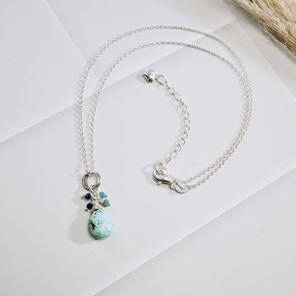 Natural Turquoise Cluster Pendant
