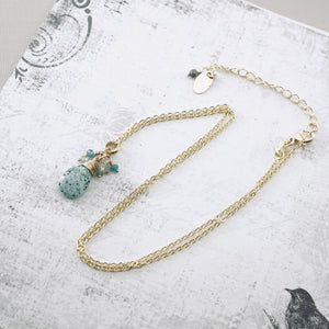 TN Turquoise & Aquamarine Charm Pendant (Gold-filled)