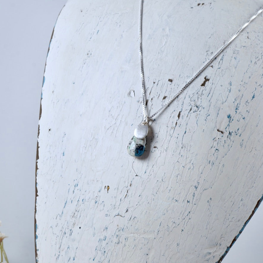 Petite K2 Jasper & Silver Drop Pendant