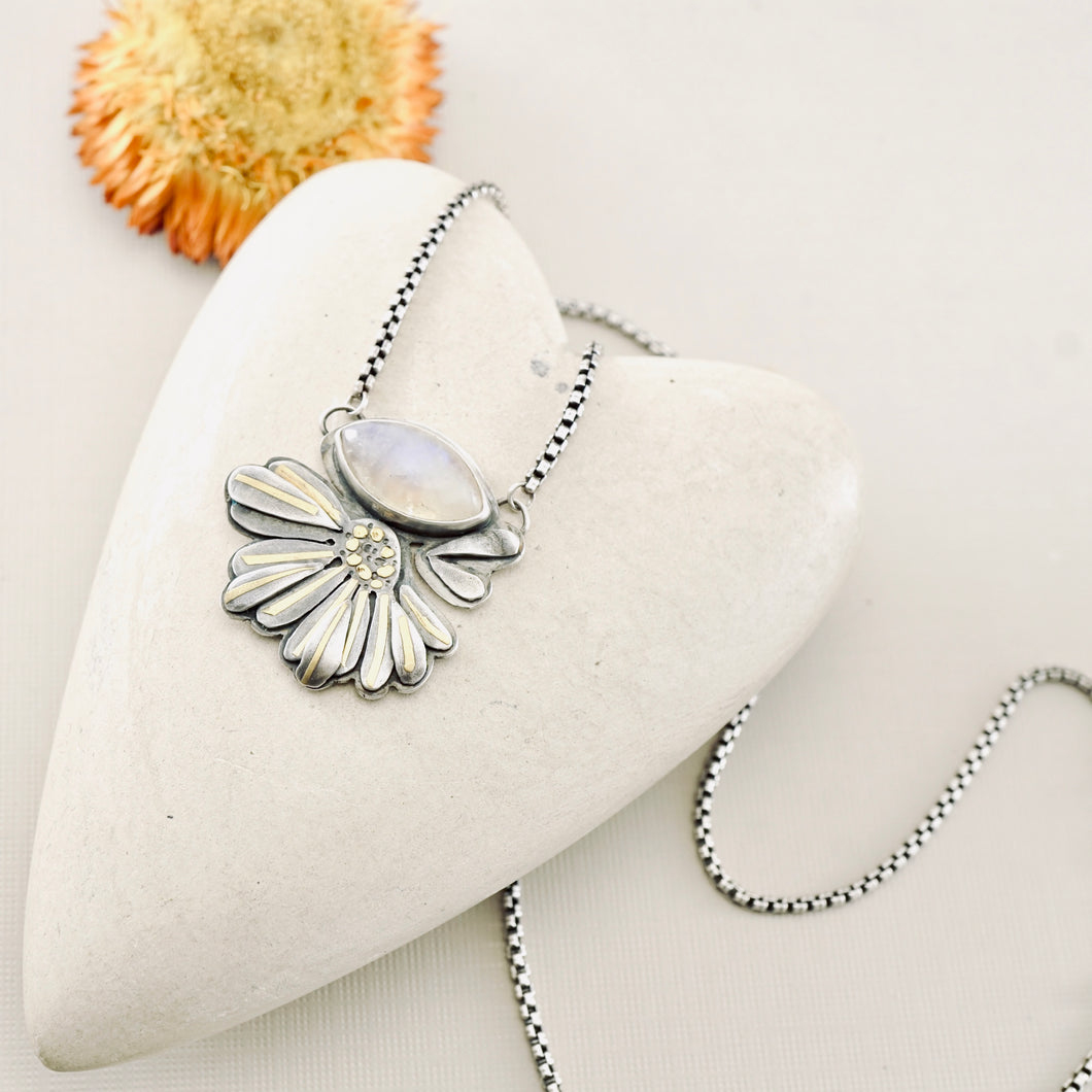 BG - Sunflower Moonstone & Gold Pendant (SS)