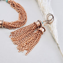 Load image into Gallery viewer, TN Boho Shoulder Duster Tassel Earrings (Copper)