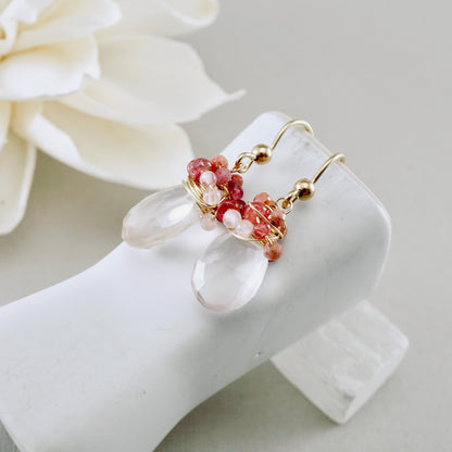 Rose Quartz Nested Earrings