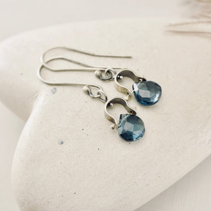 Petite Swings London Blue Topaz Earrings