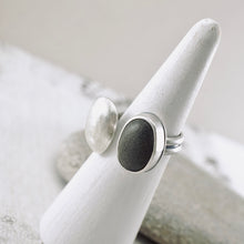 Load image into Gallery viewer, River Songs - Black  Pebble and Hollow Pod Ring (Size 9)