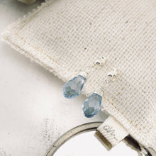 Load image into Gallery viewer, TN Petite Blue Crystal Drop Earrings (Sterling posts)