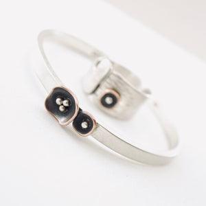 SP - Square Pods Cuff Bracelet (SS and Copper)