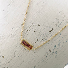 Load image into Gallery viewer, TN Pink Tourmaline Petite Bar Necklace (Gold-filled)