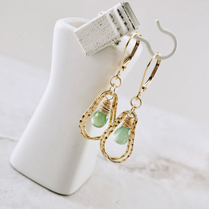 Zambian Emerald Double Hoop Earrings