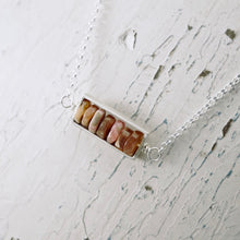 Load image into Gallery viewer, TN Rhodochrosite Petite Bar Necklace (Sterling Silver)