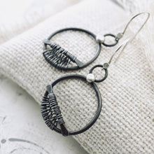 Load image into Gallery viewer, SE Steel Woven Round Earrings (Mild Steel &amp; Sterling)