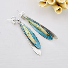 Load image into Gallery viewer, RH - Lime &amp; Teal Dragonfly Earrings (SS posts)