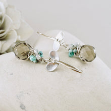 Load image into Gallery viewer, TN Smoky Quartz Ladybug Drop Earrings (SS)