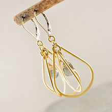 Load image into Gallery viewer, TN Labradorite Double Hoop Earrings (Gold Vermeil)
