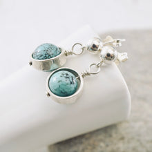 Load image into Gallery viewer, TN Natural Turquoise Orbit Earrings (SS - posts)