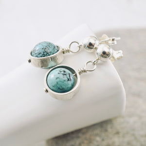 TN Natural Turquoise Orbit Earrings (SS - posts)