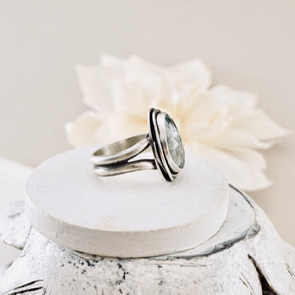 Moss Aquamarine Ring (size 6.5)