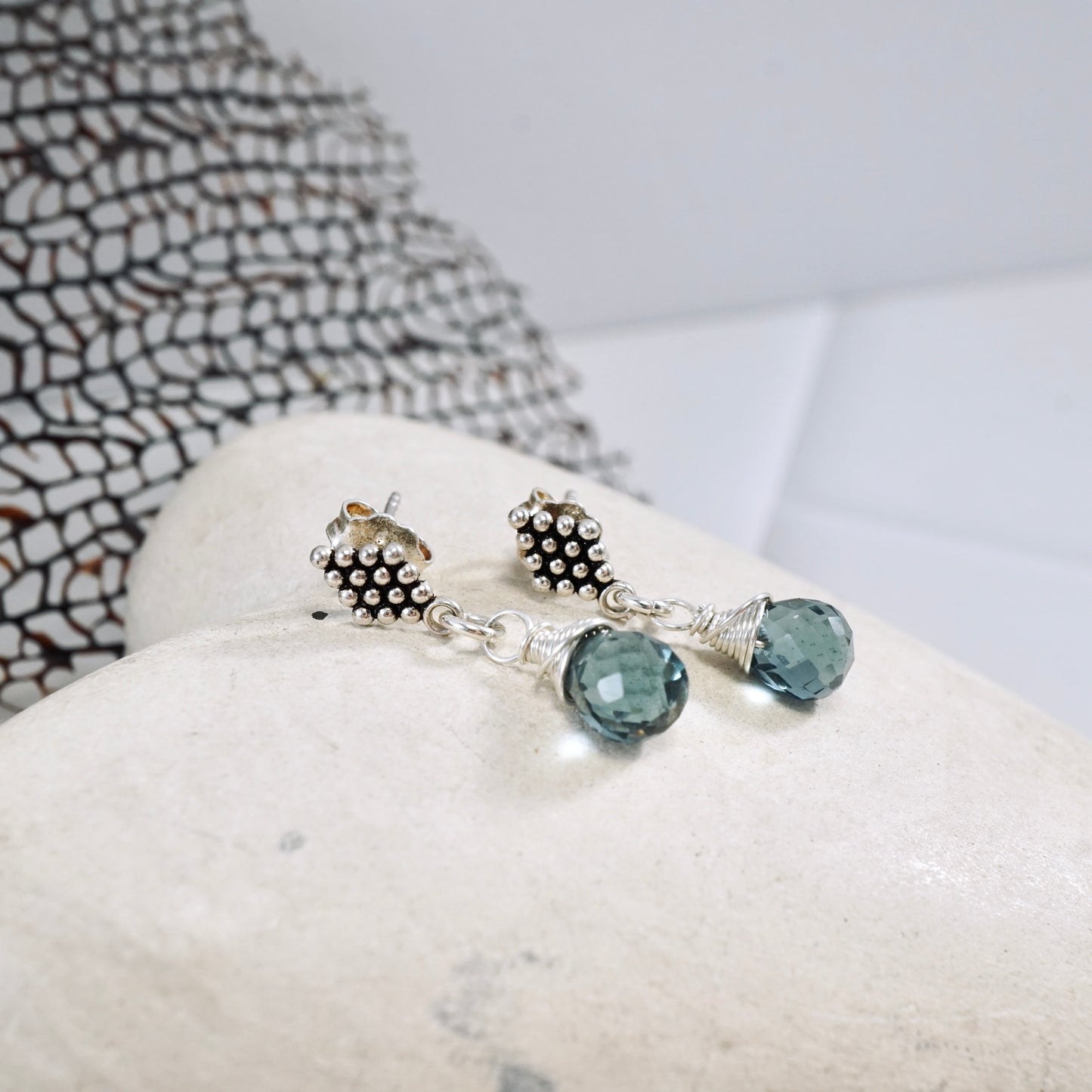 London Blue Topaz Drop Stud Earrings