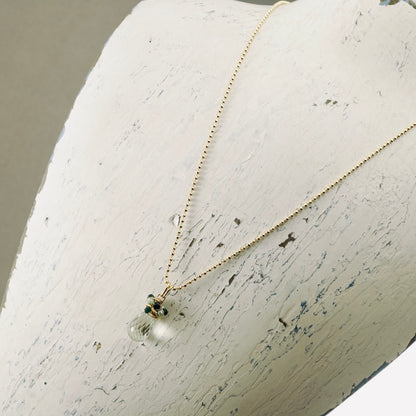 Petite Green Amethyst Wrap Pendant