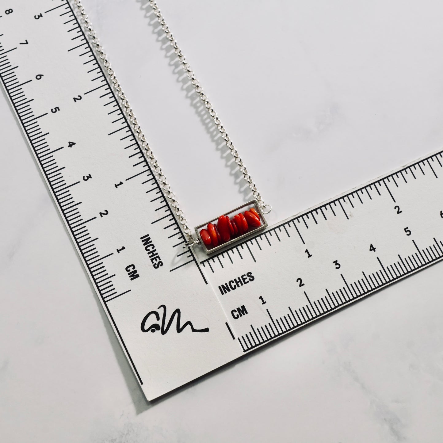 Coral Petite Bar Necklace