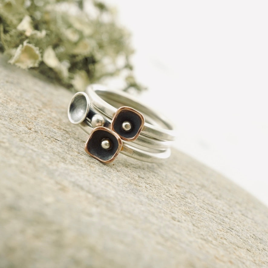 Square Pods Stackable Ring - Closed