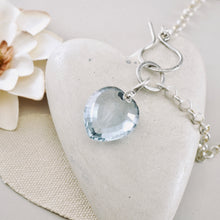 Load image into Gallery viewer, Petite Swings - Blue Topaz Heart Pendant (SS)