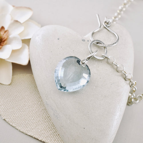 Petite Swings - Blue Topaz Heart Pendant (SS)