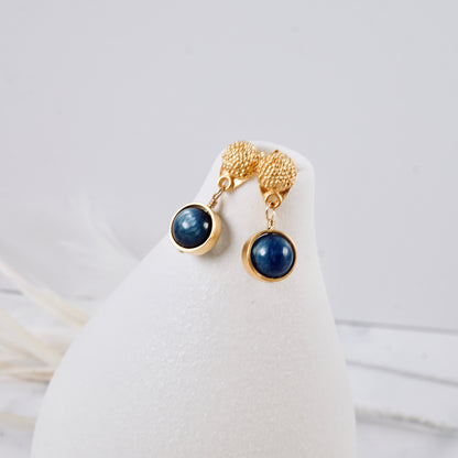 Poppy Post Blue Kyanite Orbit Earrings