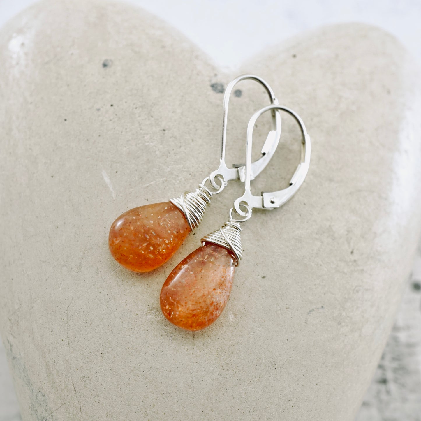 Sunstone Drop Earrings