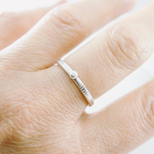 Stacking Ring Single Silver Granule