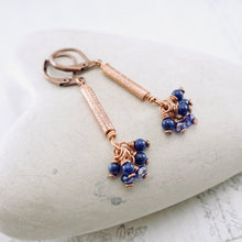 Load image into Gallery viewer, TN Long Lapis Cluster Earring (CU)