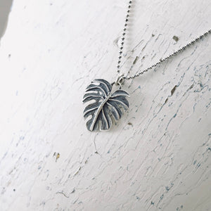 BG - Monstera Leaf Pendant (Sterling Silver)