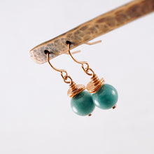 Load image into Gallery viewer, TN Green Turquoise Cornflake Earrings (Copper)