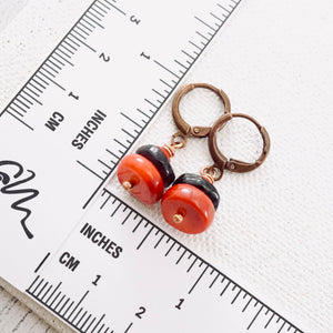 TN Coral & Garnet Earrings (Copper)