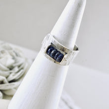 Load image into Gallery viewer, AM Lapis Bark Band Ring - Size 7
