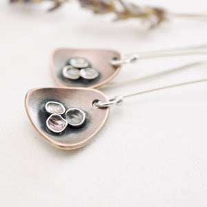 DT - Dancing Triangles Long Earrings (Copper, Sterling)