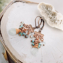 Load image into Gallery viewer, TN Petite Aquamarine Chandelier Earrings (Copper)