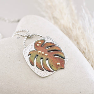 RH - Monstera Square Pendant (Pumpkin & Red)