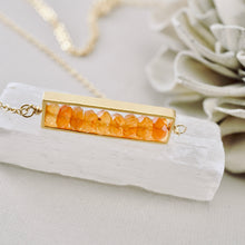 Load image into Gallery viewer, TN Carnelian Long Bar Necklace (Gold-filled)