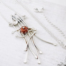 Load image into Gallery viewer, AM - Whimsical Trellis Red Jasper Garden Necklace (Sterling)