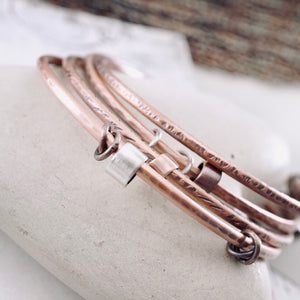 Stackable - Textured Bangle Plus Charms (CU)