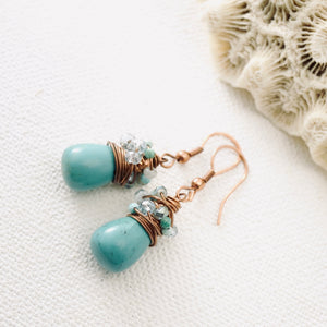 TN Turquoise Wrap Drop Earrings (Copper)