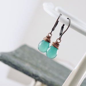 TN Green Onyx Drop Earrings (Copper)