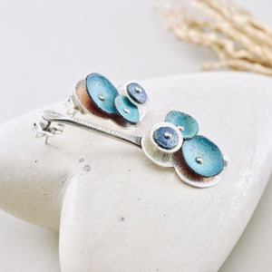 RH - Ocean Blue Asymmetrical Earrings (SS posts) CUSTOM ORDER