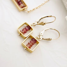 Load image into Gallery viewer, TN Pink Tourmaline Petite Bar Earrings (Gold-filled)