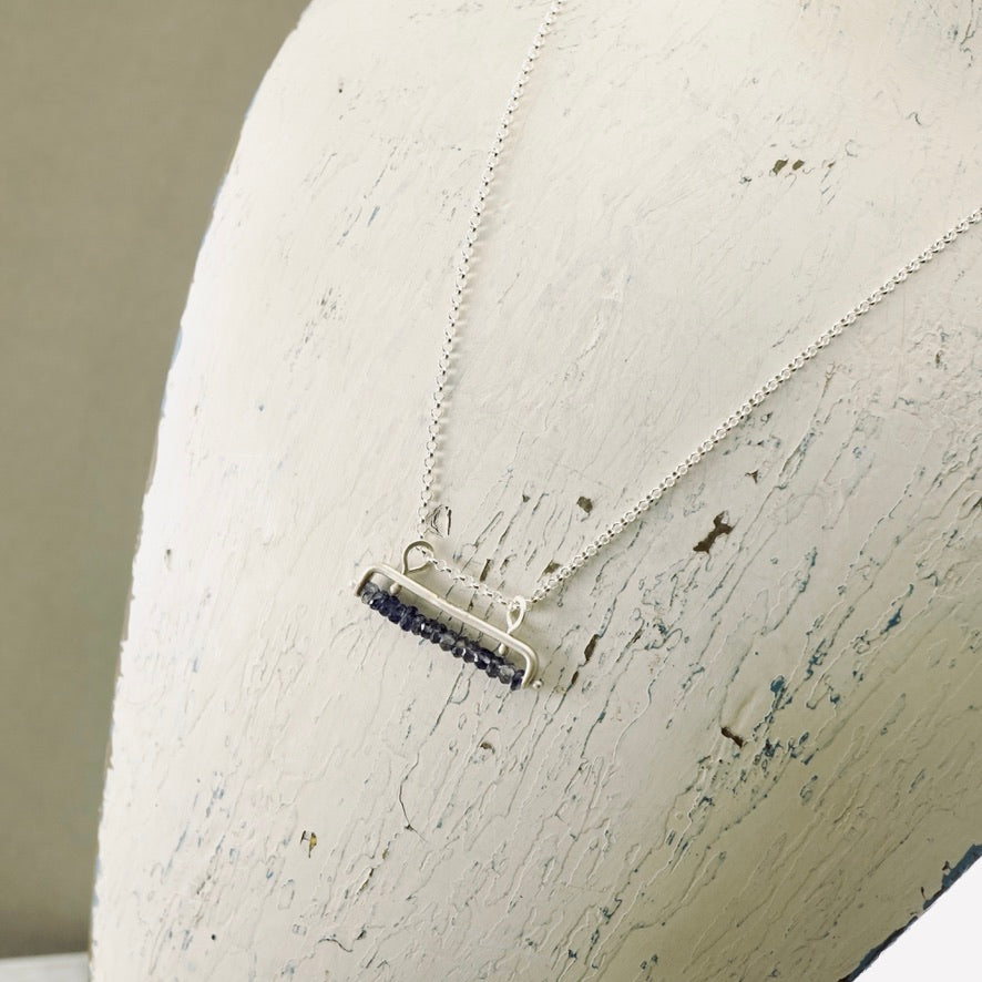 Iolite Movable Bar Necklace
