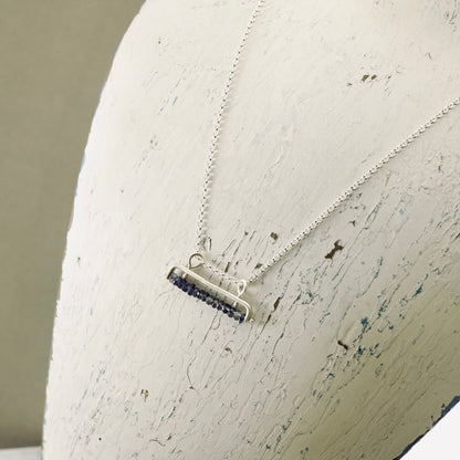 Iolite Movable Bar Necklace